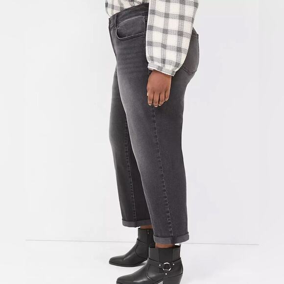 Lane Bryant Signature Fit Boyfriend Mid Rise Jeans Washed Black‎ Womens 16 New - Picture 1 of 12